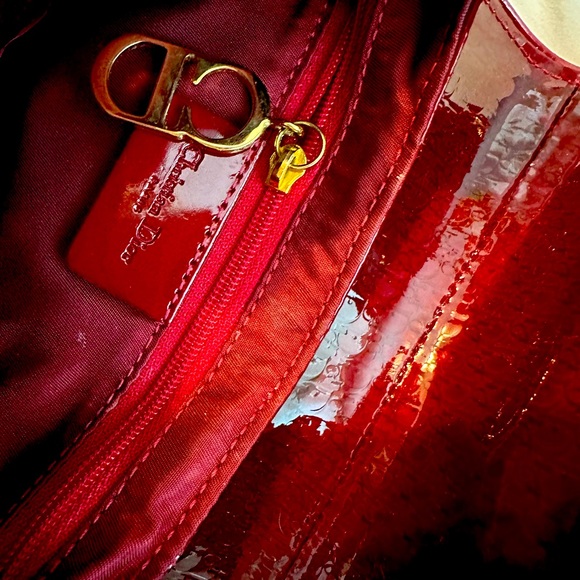 Christian Dior Patent Saddle Bag Dark Red - Picture 9 of 15
